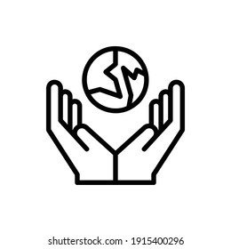 Protect the Earth, Save Earth Icon Logo Illustration Vector Isolated. Earth Day and Ecology Icon-Set. Suitable for Web Design, Logo, App, and UI.