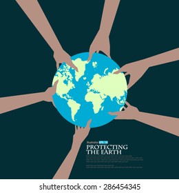 Protect the earth, vector illustration