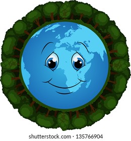 protect the Earth : vector illustration of environmental elements and logo
