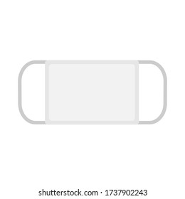 Protect face textile mask isolated on white background. White reusable face mask in flat style. Health care protection accessory. Vector illustration