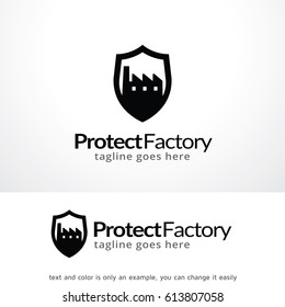 Protect Factory Logo Template Design Vector, Emblem, Design Concept, Creative Symbol, Icon