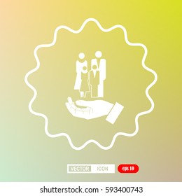 protect the family, insurance, icon, vector