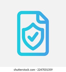 Protect file icon in gradient style, use for website mobile app presentation