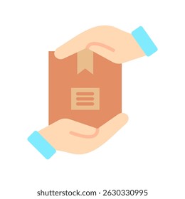 Protect flat color, mini illustration icon. use for modern concept, print, UI, UX kit, web and app development. Vector related to sales, logistic and ecommerce
