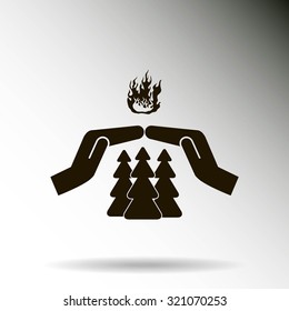 to protect the forest from fire. vector icon