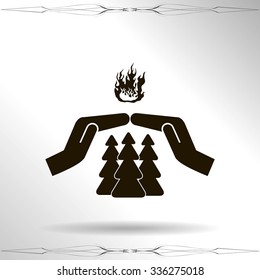 to protect the forest from fire. vector icon