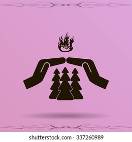 to protect the forest from fire. vector icon