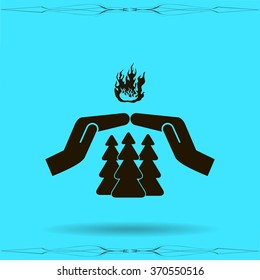 to protect the forest from fire. vector icon