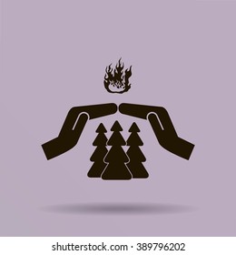 to protect the forest from fire. vector icon