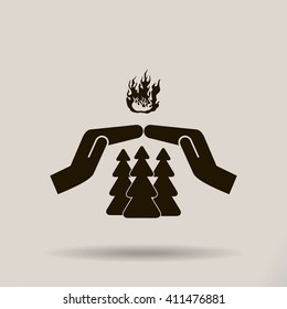 to protect the forest from fire. vector icon