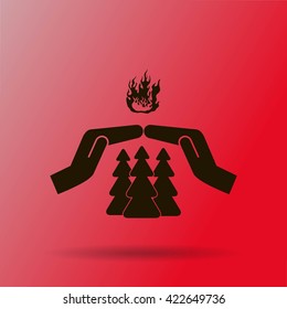 to protect the forest from fire. vector icon