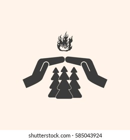 to protect the forest from fire. vector icon