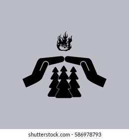 to protect the forest from fire. vector icon