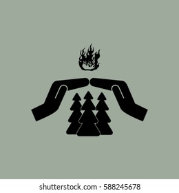 to protect the forest from fire. vector icon