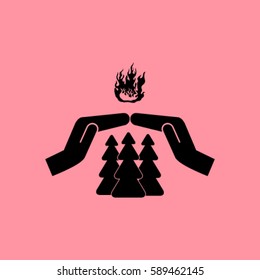to protect the forest from fire. vector icon