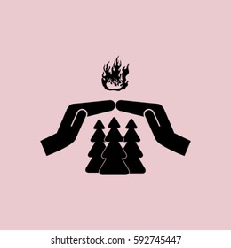 to protect the forest from fire. vector icon