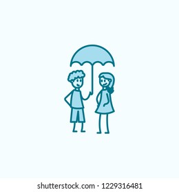 protect girlfriend 2 colored line icon. Simple colored element illustration. protect girlfriend outline symbol design from friendship set