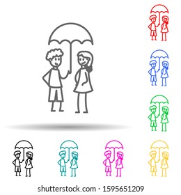 protect girlfriend multi color style icon. Simple thin line, outline vector of friendship icons for ui and ux, website or mobile application