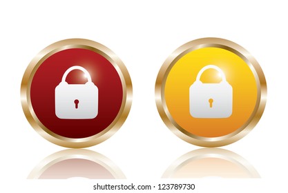 Protect glossy icons. Vector