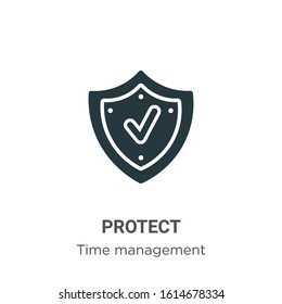 Protect glyph icon vector on white background. Flat vector protect icon symbol sign from modern time management collection for mobile concept and web apps design.