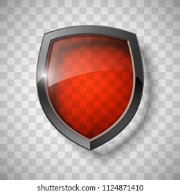 Protect guard glass shield concept. Safety badge protection icon. Privacy transparent banner shield. Security glass label. Presentation transparent sticker shield. Defense safeguard sign. Vector badge