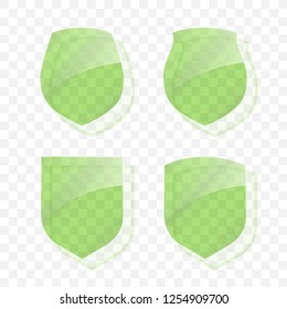 Protect guard glass shield concept. Safety badge protection icon. Privacy transparent banner shield. Security glass label. Presentation transparent sticker shield. Defense safeguard sign badge