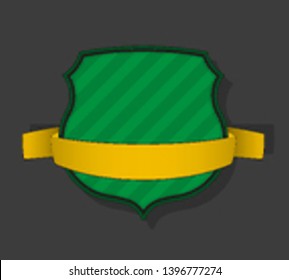 Protect guard shield banner concept. Safety badge stripe icon. Privacy update banner shield. Security renovation label. Defense tag Presentation renovation sticker shape. Defense safeguard shield sign