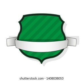 Protect guard shield banner concept. Safety badge stripe icon. Privacy update banner shield. Security renovation label. Defense tag Presentation renovation sticker shape. Defense safeguard shield sign