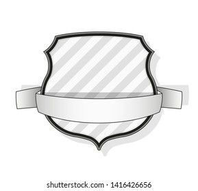 Protect Guard Shield Banner Concept. Safety Badge Stripe Icon. 