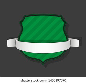 Protect guard shield banner concept. Safety badge stripe icon. Privacy update banner shield. Security renovation label. Defense tag Presentation renovation sticker shape. Defense safeguard shield sign