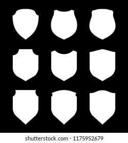 Protect guard shield plain line concept. Outline shield badge. Safety icon set. Privacy banner. Security label icon. style protect sticker symbol shape. Safeguard simple sign linear shield pictogram