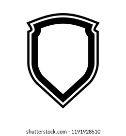 Protect guard shield plain line concept. Outline shield badge. Safety icon set. Privacy banner. Security label icon. style protect sticker symbol shape. Safeguard simple sign linear shield pictogram