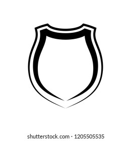 Protect guard shield plain line concept. Outline shield badge. Safety icon set. Privacy banner. Security label icon. style protect sticker symbol shape. Safeguard simple sign linear shield pictogram