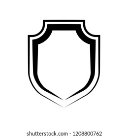 Protect guard shield plain line concept. Outline shield badge. Safety icon set. Privacy banner. Security label icon. style protect sticker symbol shape. Safeguard simple sign linear shield pictogram