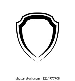 Protect guard shield plain line concept. Outline shield badge. Safety icon set. Privacy banner. Security label icon. style protect sticker symbol shape. Safeguard simple sign linear shield pictogram