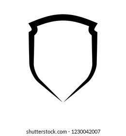 Protect guard shield plain line concept. Outline shield badge. Safety icon set. Privacy banner. Security label icon. style protect sticker symbol shape. Safeguard simple sign linear shield pictogram