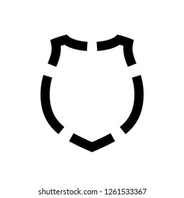 Protect guard shield plain line concept. Outline shield badge. Safety icon set. Privacy banner. Security label icon. style protect sticker symbol shape. Safeguard simple sign linear shield pictogram