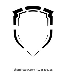 Protect guard shield plain line concept. Outline shield badge. Safety icon set. Privacy banner. Security label icon. style protect sticker symbol shape. Safeguard simple sign linear shield pictogram
