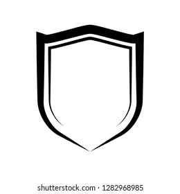 Protect guard shield plain line concept. Outline shield badge. Safety icon set. Privacy banner. Security label icon. style protect sticker symbol shape. Safeguard simple sign linear shield pictogram