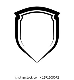 Protect guard shield plain line concept. Outline shield badge. Safety icon set. Privacy banner. Security label icon. style protect sticker symbol shape. Safeguard simple sign linear shield pictogram