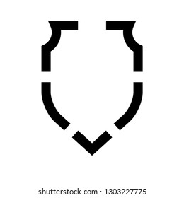 Protect guard shield plain line concept. Outline shield badge. Safety icon set. Privacy banner. Security label icon. style protect sticker symbol shape. Safeguard simple sign linear shield pictogram
