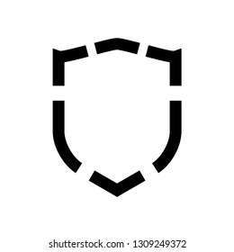 Protect guard shield plain line concept. Outline shield badge. Safety icon set. Privacy banner. Security label icon. style protect sticker symbol shape. Safeguard simple sign linear shield pictogram