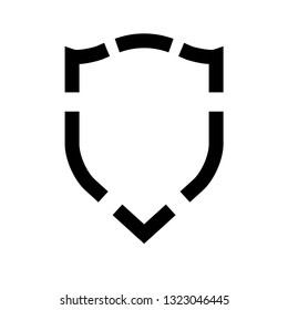 Protect guard shield plain line concept. Outline shield badge. Safety icon set. Privacy banner. Security label icon. style protect sticker symbol shape. Safeguard simple sign linear shield pictogram