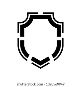 Protect guard shield plain line concept. Outline shield badge. Safety icon set. Privacy banner. Security label icon. style protect sticker symbol shape. Safeguard simple sign linear shield pictogram