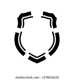 Protect guard shield plain line concept. Outline shield badge. Safety icon set. Privacy banner. Security label icon. style protect sticker symbol shape. Safeguard simple sign linear shield pictogram