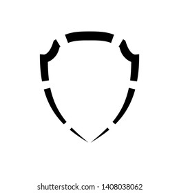Protect guard shield plain line concept. Outline shield badge. Safety icon set. Privacy banner. Security label icon. style protect sticker symbol shape. Safeguard simple sign linear shield pictogram