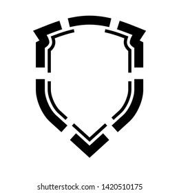 Protect guard shield plain line concept. Outline shield badge. Safety icon set. Privacy banner. Security label icon. style protect sticker symbol shape. Safeguard simple sign linear shield pictogram