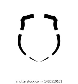Protect guard shield plain line concept. Outline shield badge. Safety icon set. Privacy banner. Security label icon. style protect sticker symbol shape. Safeguard simple sign linear shield pictogram