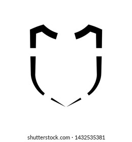 Protect guard shield plain line concept. Outline shield badge. Safety icon set. Privacy banner. Security label icon. style protect sticker symbol shape. Safeguard simple sign linear shield pictogram