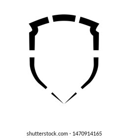 Protect guard shield plain line concept. Outline shield badge. Safety icon set. Privacy banner. Security label icon. style protect sticker symbol shape. Safeguard simple sign linear shield pictogram